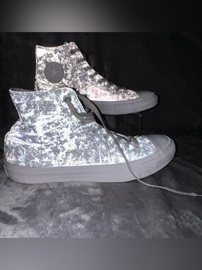 Converse All Stars Chuck Taylor II Lunarlon Mens 9.5 W 11 Gray Reflective Hi Top